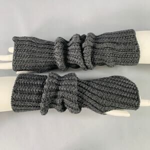 JOHN VARVATOS * U.S.A. Grey Knit Merino Wool Arm Warmers Fingerless Gloves